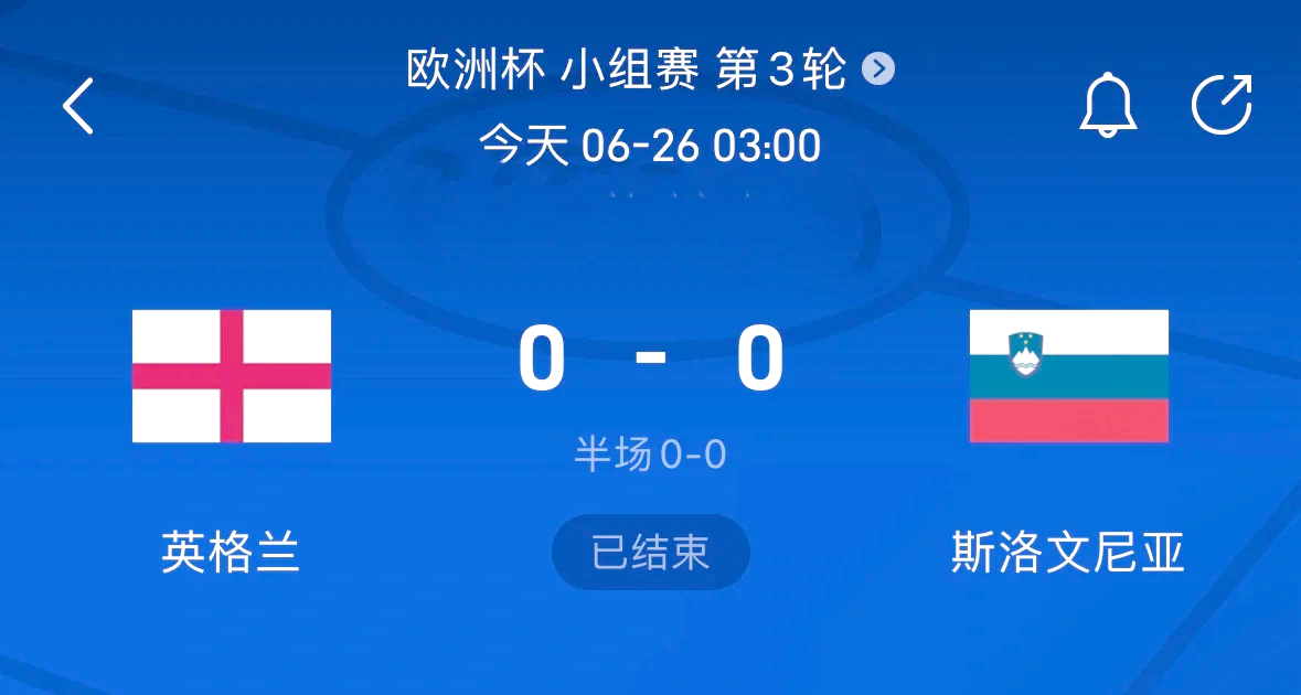 英格兰队豪取三连胜，领跑欧锦赛小组赛积分榜